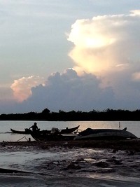 Tonlé Sap le lac du Mékong classé par l'UNESCO. Horizon