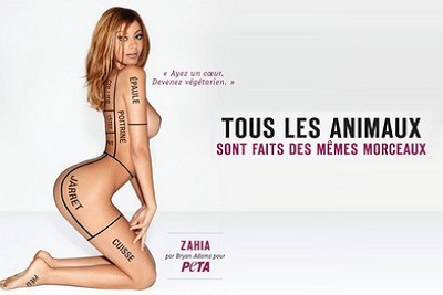 Changer son regard et ses habitudes, changer sa normalité Zahia pose pour PETA