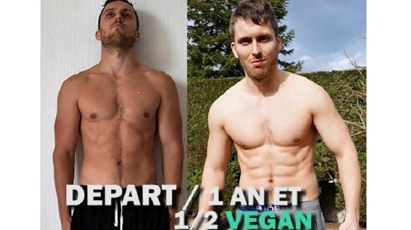 Jérémy, coach en musculation et nutrition vegan pour Treening Life. Avant Après